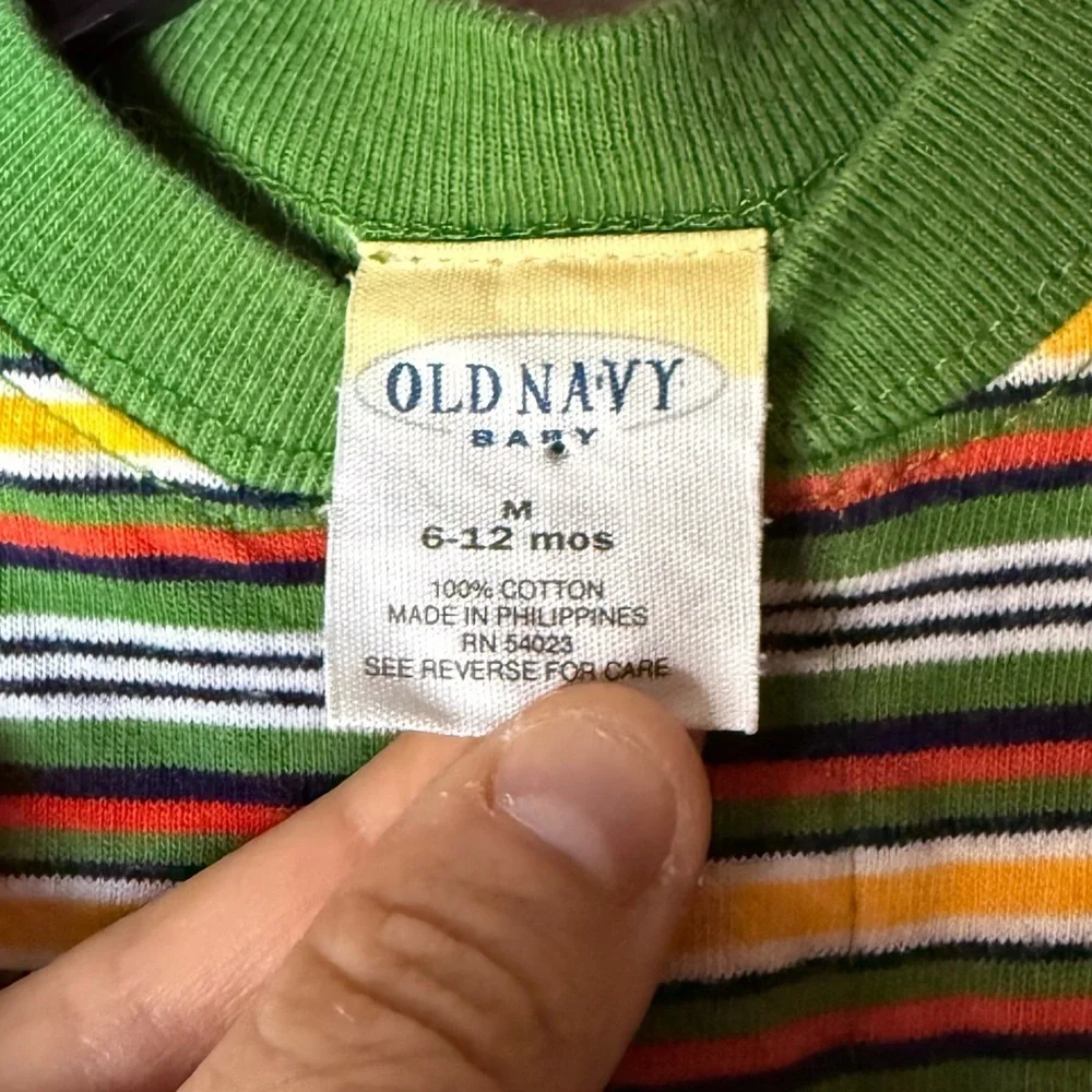 VTG OLD NAVY Logo Fresh Prince Y2K 80s 90s Striped Henley Longsleeve Onesie